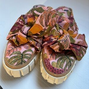 FARM RIO Summer Dream Tropical Mule Sneakers Platform Size 6